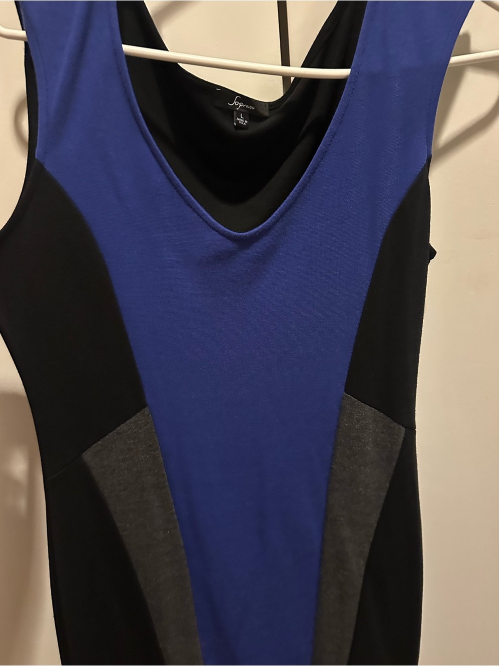 Soprano Royal Blue and Black Colorblock Dress - Picture 3 of 4
